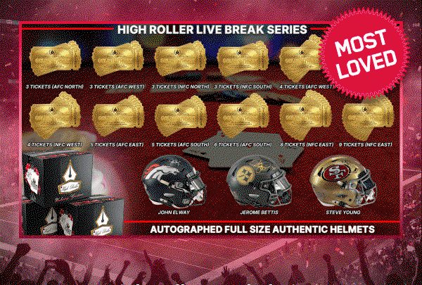 High Roller Loaded Dice Autographed Authentic Football Helmet Live Break Series