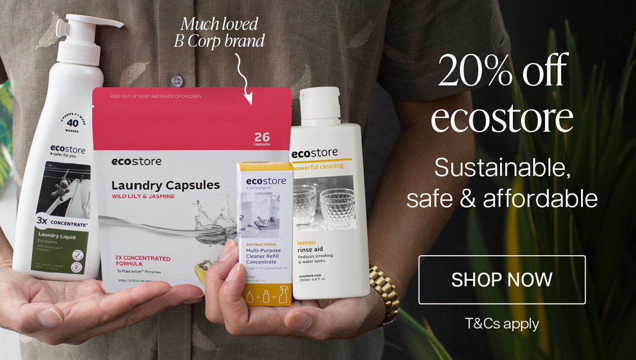 Save 20% off ecostore. Sustainable, safe and affordable