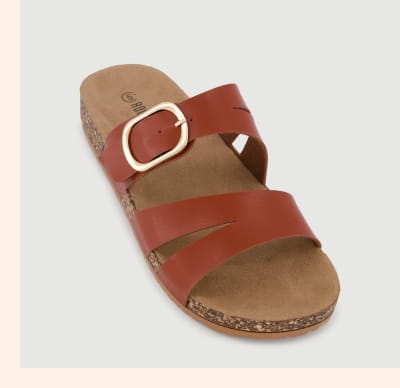 Shop Slit Double Band Footbed Sandals