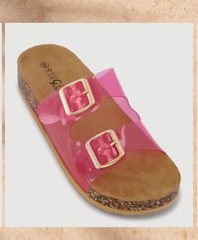 Shop Double Buckle Band Footbed Sandals
