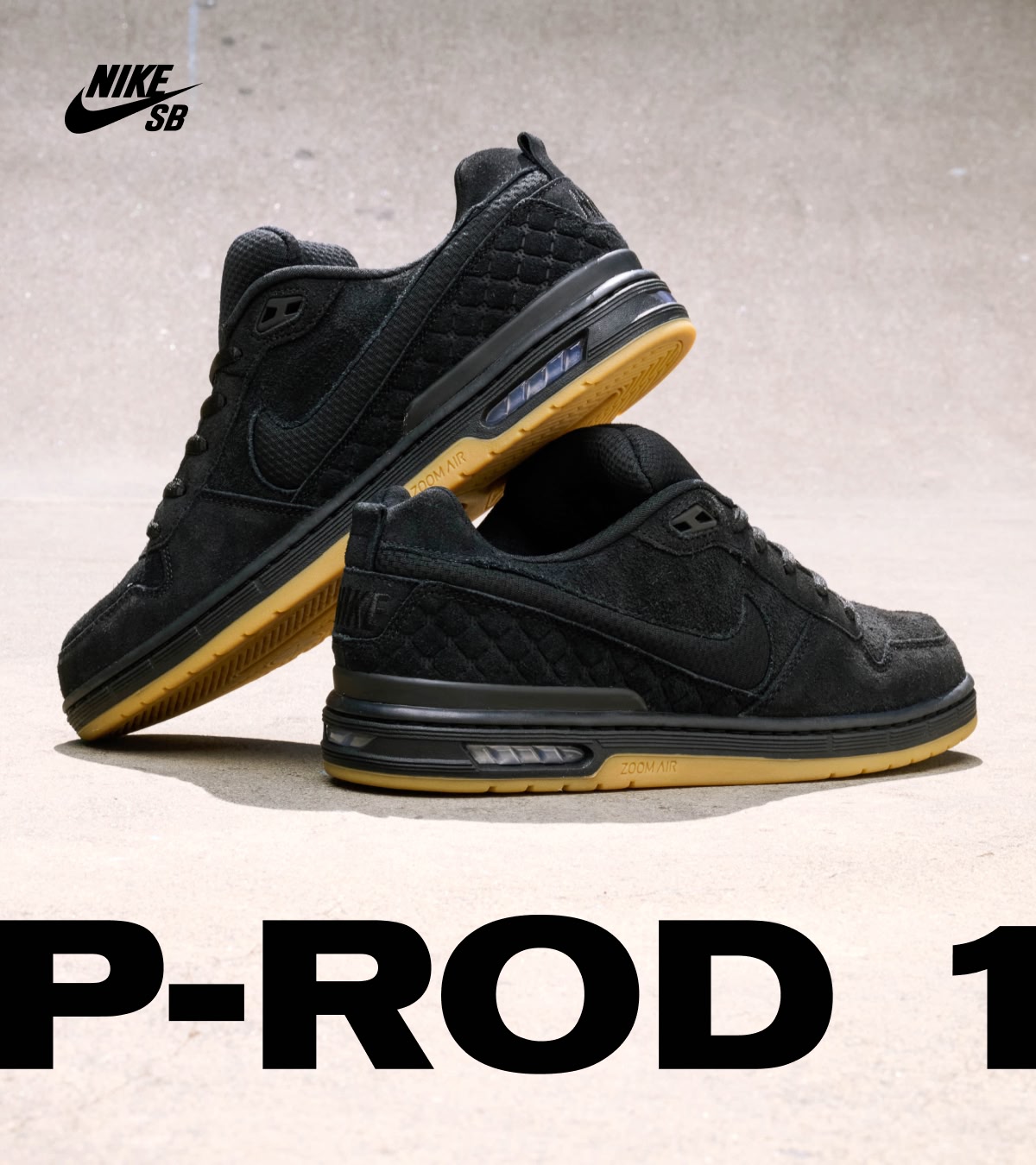 Shop the Nike P-Rod 1 models, featuring the black and gum styles