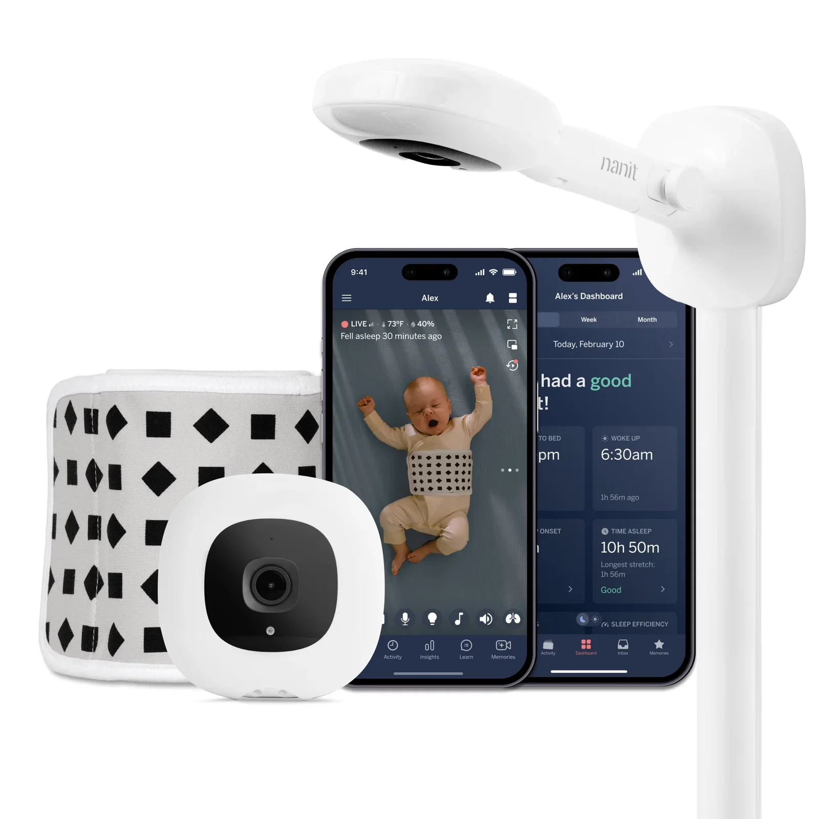 Image of Nanit Pro HD Baby Monitor with Wall Mount, White