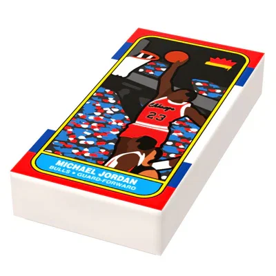 MJ Rookie Card (1x2 Tile) for Minifigs