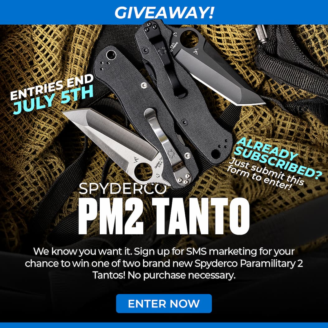 Spyderco PM2 Tanto Giveaways!