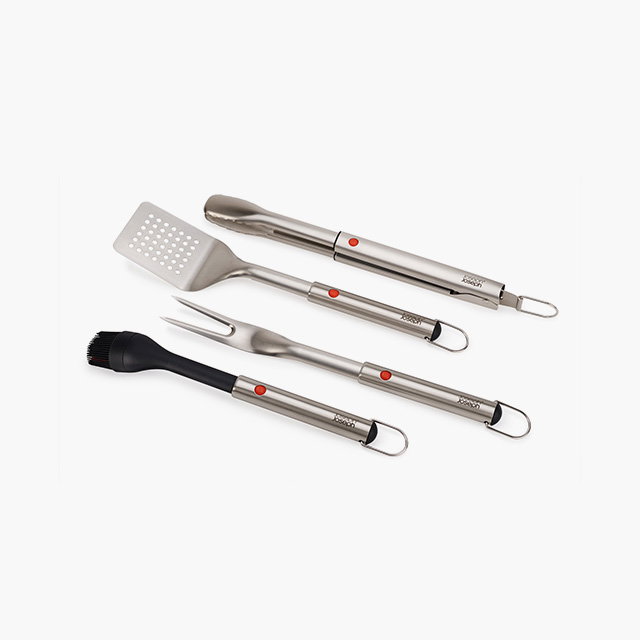 GrillOut™ 4-Piece Stainless-Steel BBQ Utensil Set with Storage Case