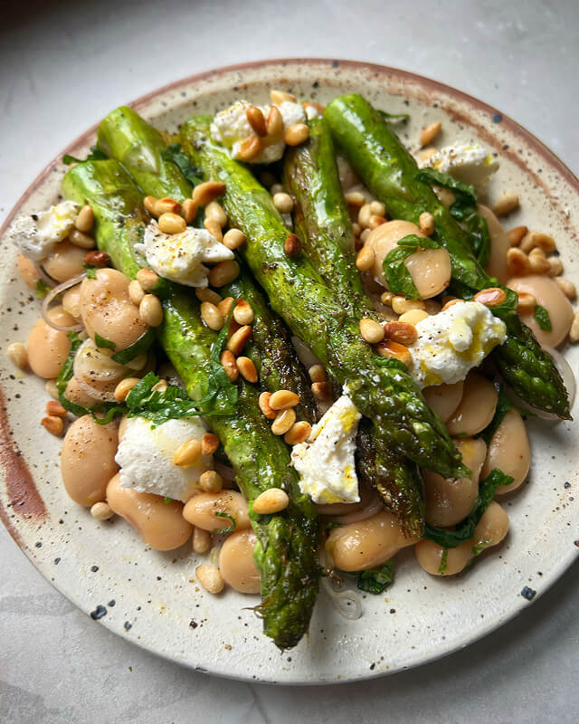 Asparagus, butter bean, mint & ricotta salad 