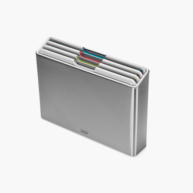 Folio™ Steel 4-piece Stone Chopping Board Set With Stainless-Steel Case