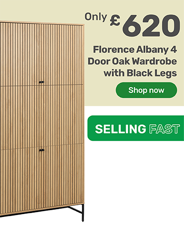 selling fast. only £620. Florence albany 4 door oak wardrobe with black legs - shop now