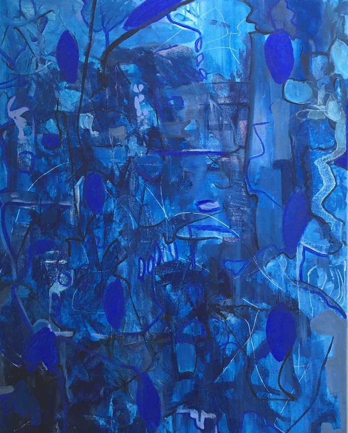 blue abstract painting