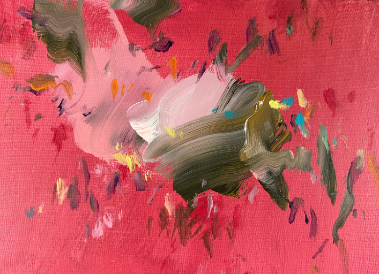 Abstract painting pink and browns