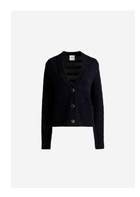 Janice Cardigan In Breton Stripe Knit