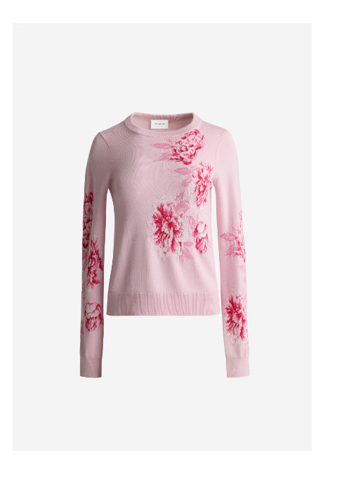 Marjorie Sweater In Peony Merino Silk