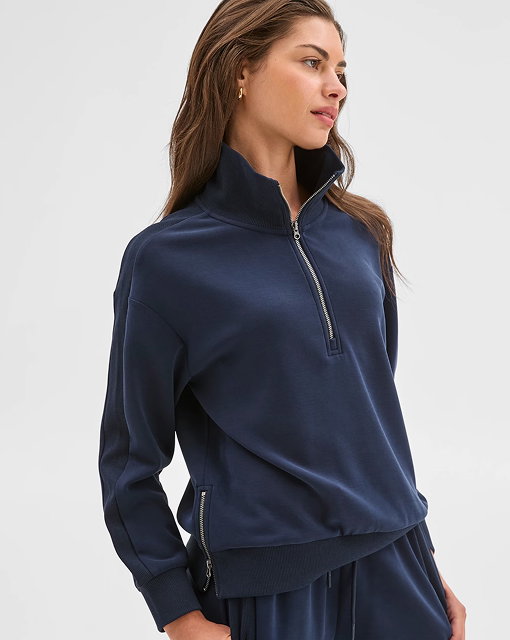 Petites half zip knit jumper