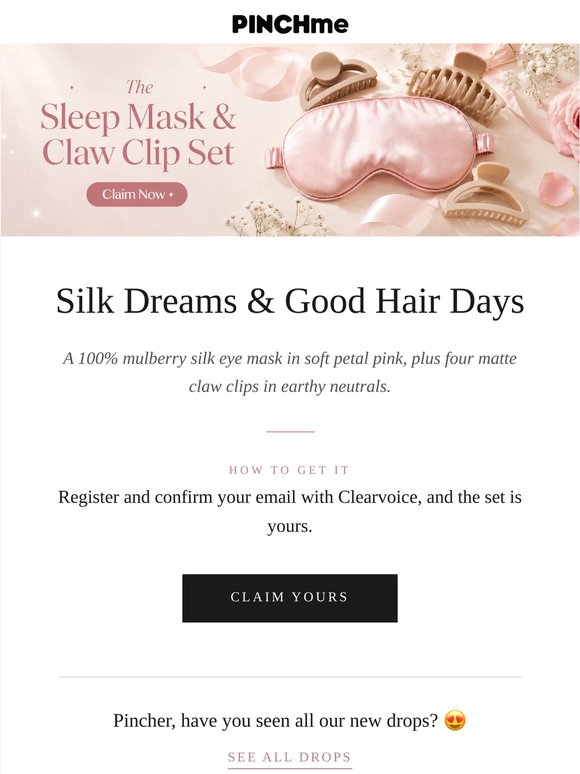 Sleep Mask & Claw Clip Set 😴