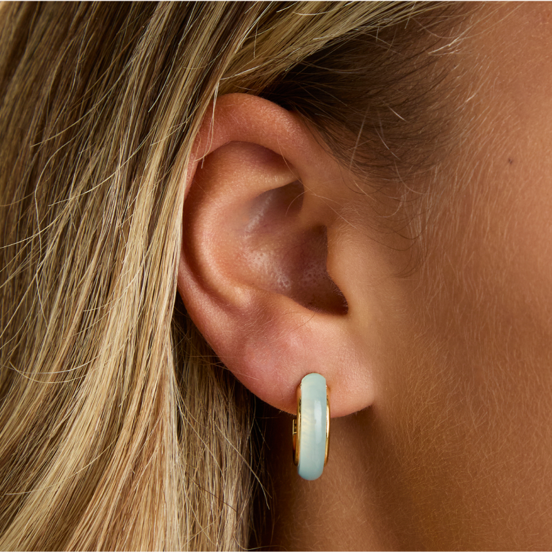 Aqua Carved Dome Hoops