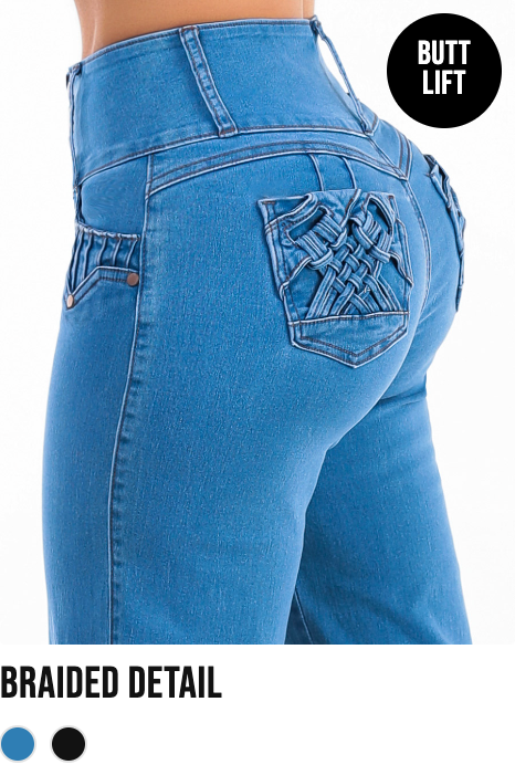 braided detail jeans