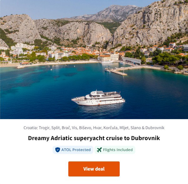 Dreamy Adriatic superyacht cruise to Dubrovnik