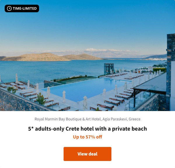 5* adults-only Crete hotel with a private beach