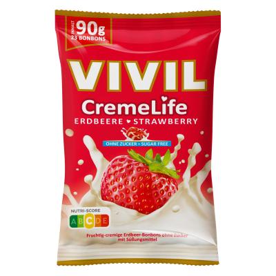 Vivil CremeLife Strawberry 90 Gram suikervrij