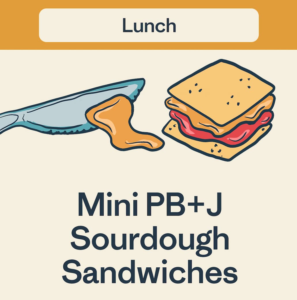 Lunch Mini PB+J Sourdough Sandwiches