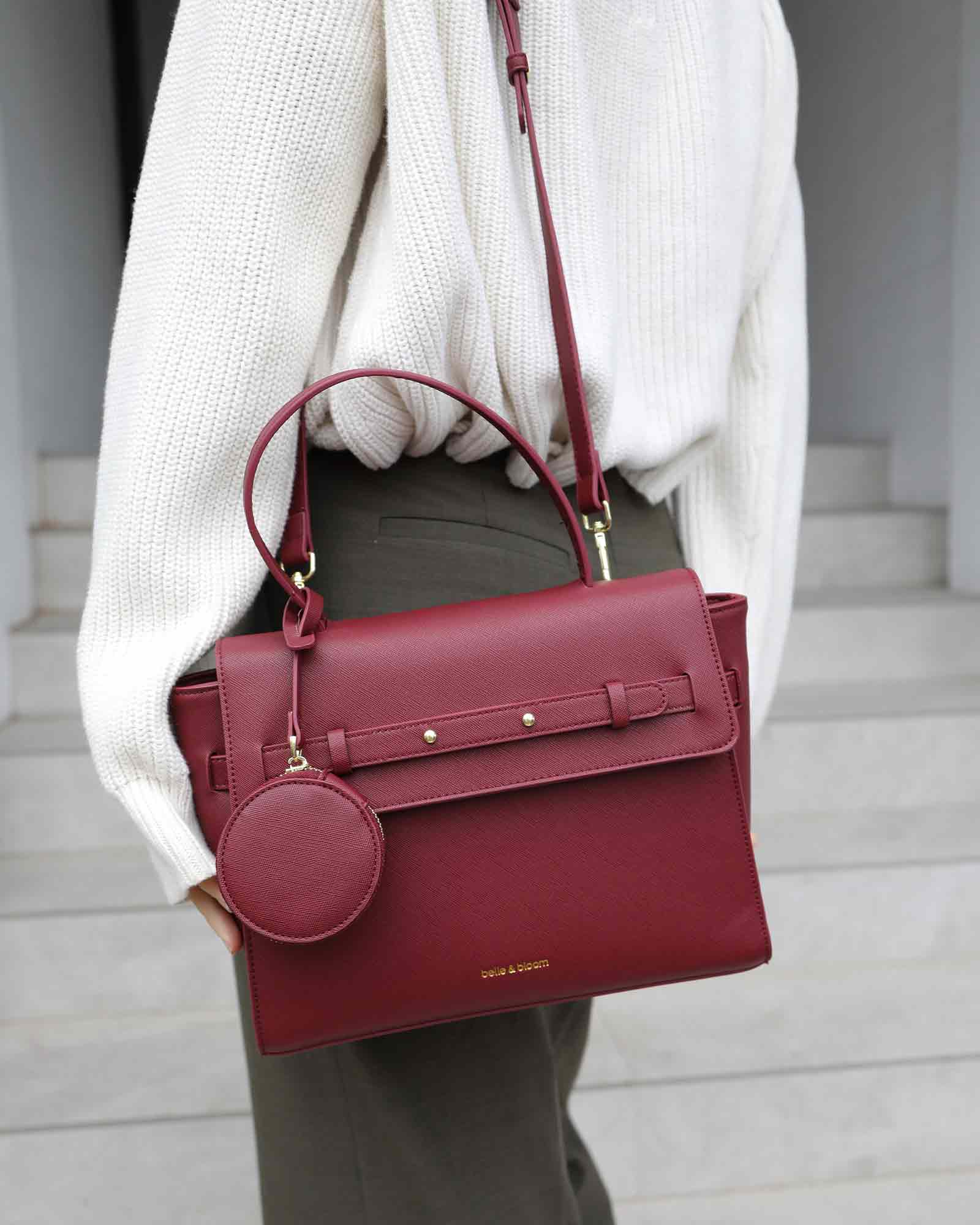 Duchess PU Bag - Burgundy