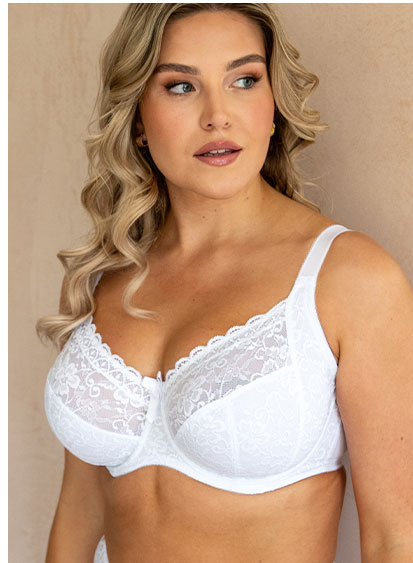 Rebel Underwired Side Support Bra D-J - White
