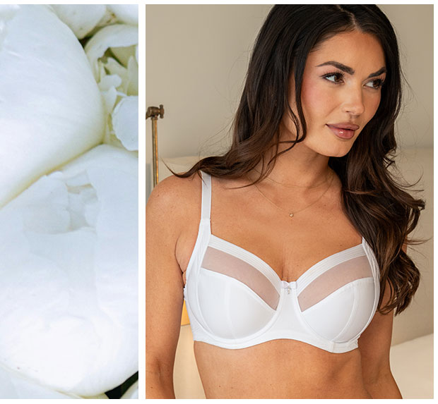 Viva Luxe Non-Padded Side Support Bra D-J - White