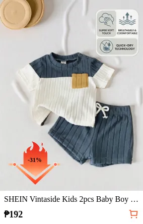 SHEIN Vintaside Kids 2pcs Baby Boy...