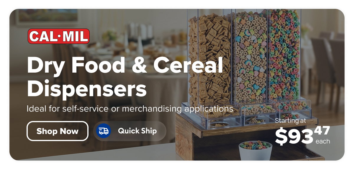 Cal-Mil Quick Ship Dry Food & Cereal Dispensers