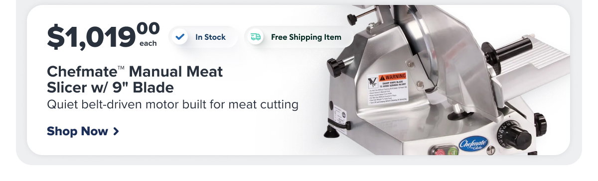 Globe C9 Chefmate™ Manual Meat Slicer w/ 9" Blade - Belt Driven, 1/4 hp