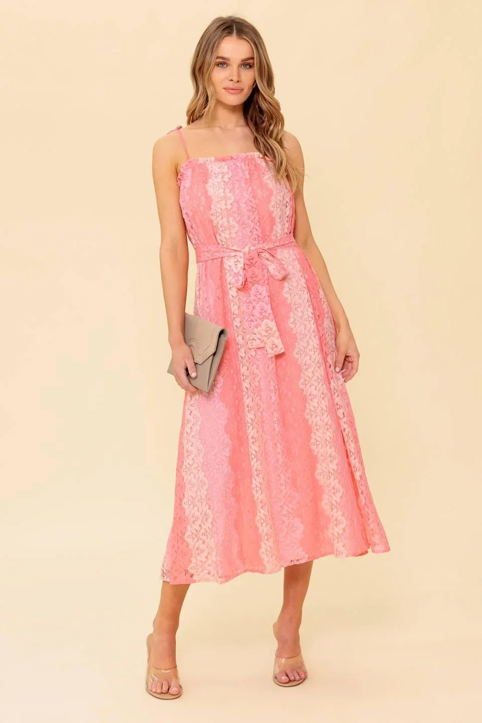 Image of Tailor Made For You Woven Lace Midi Dress