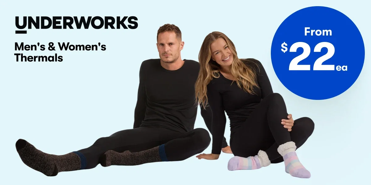 From $22ea Men's & Women's Thermals