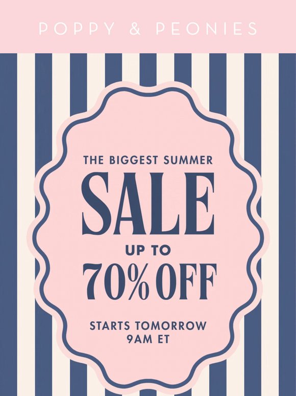 Summer Sale Starts Tomorrow! ☀️
