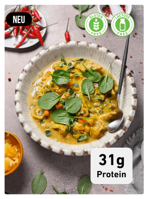 Hähnchen spinat curry