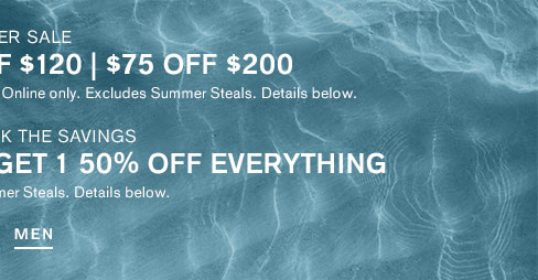 $40 Off $120 | $75 Off $200 with Code: 1032 + BOGO 50% Off Everything ; Shop Men's Clothing