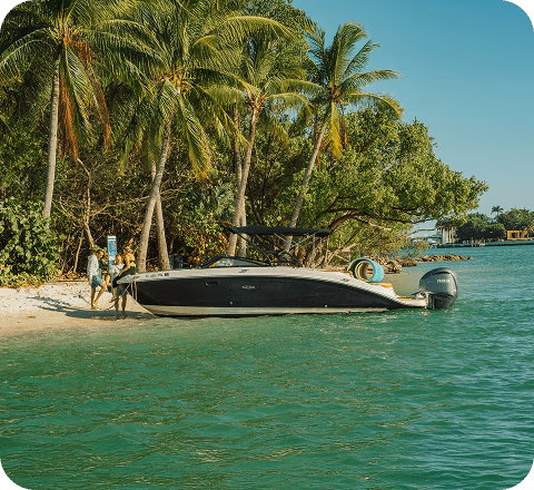 Boat up to the beach 