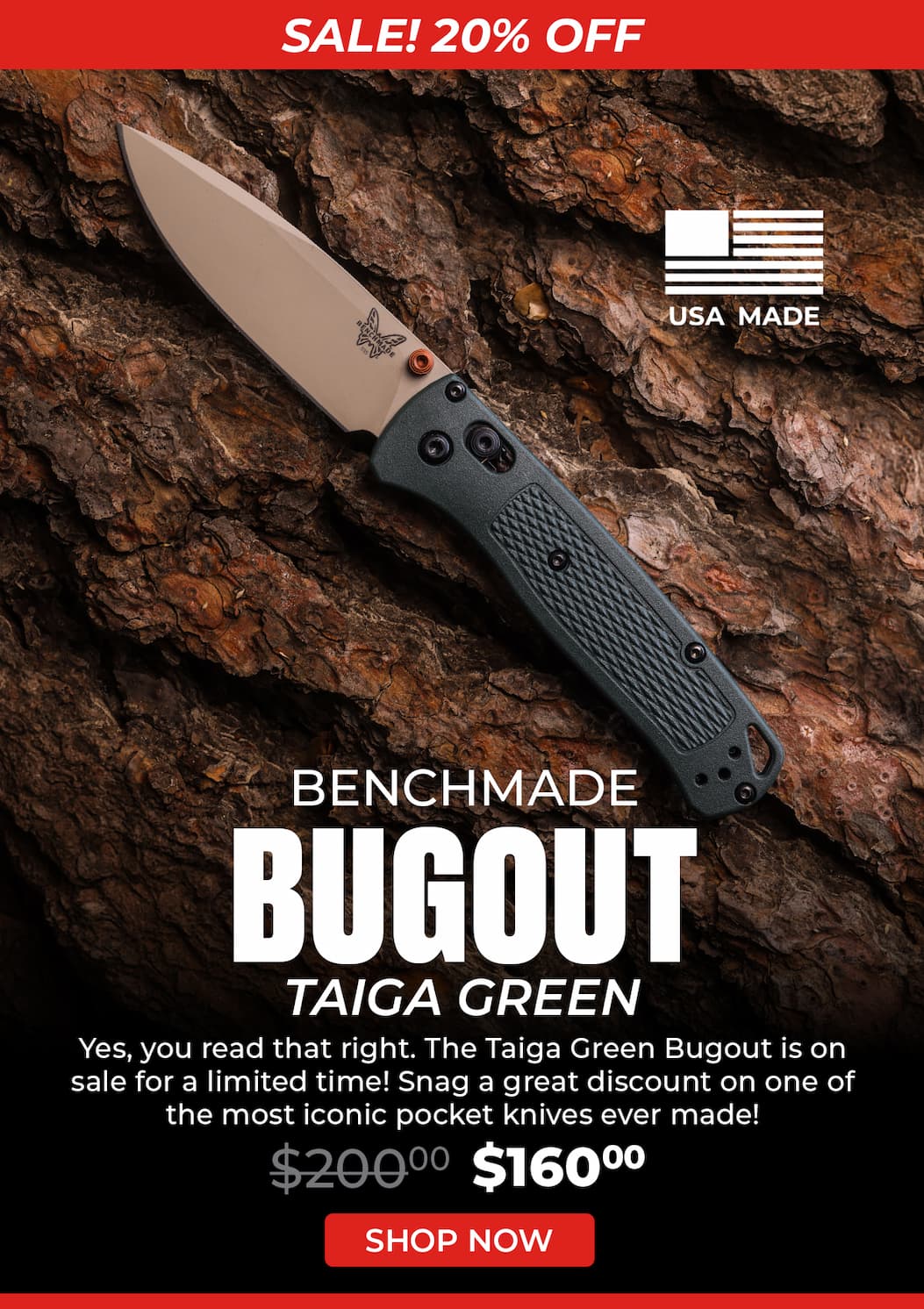 Benchmade Bugout Taiga Green
