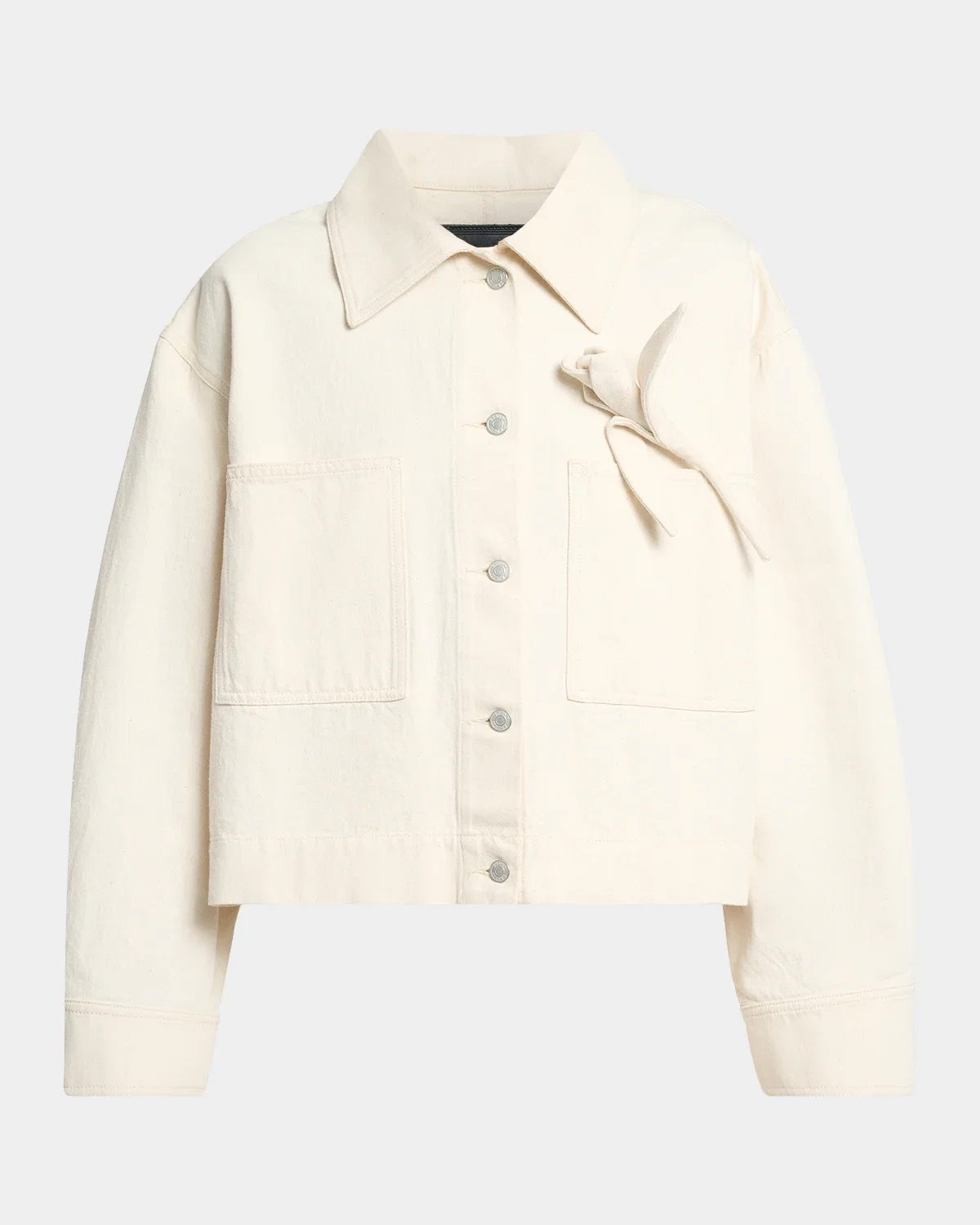 Tulip Applique Oversized Denim Jacket