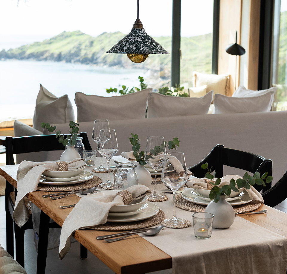 Table setting with Burnham dining collection featured