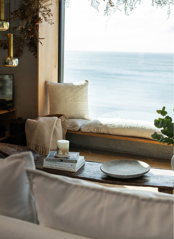 Sea view with candle