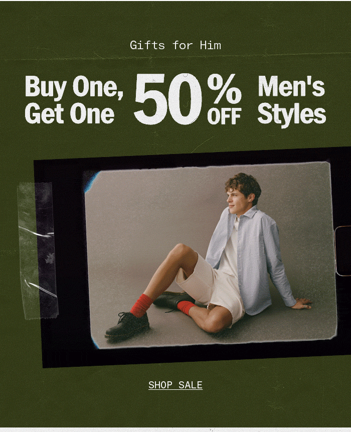 Buy One, Get One 50% Off Men's Styles