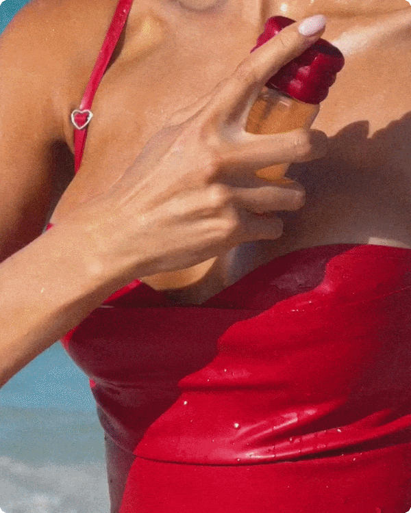 GIF OF RED AND YELLOW MISTS BEING SPRAYED BY NEGIN ON A BOAT