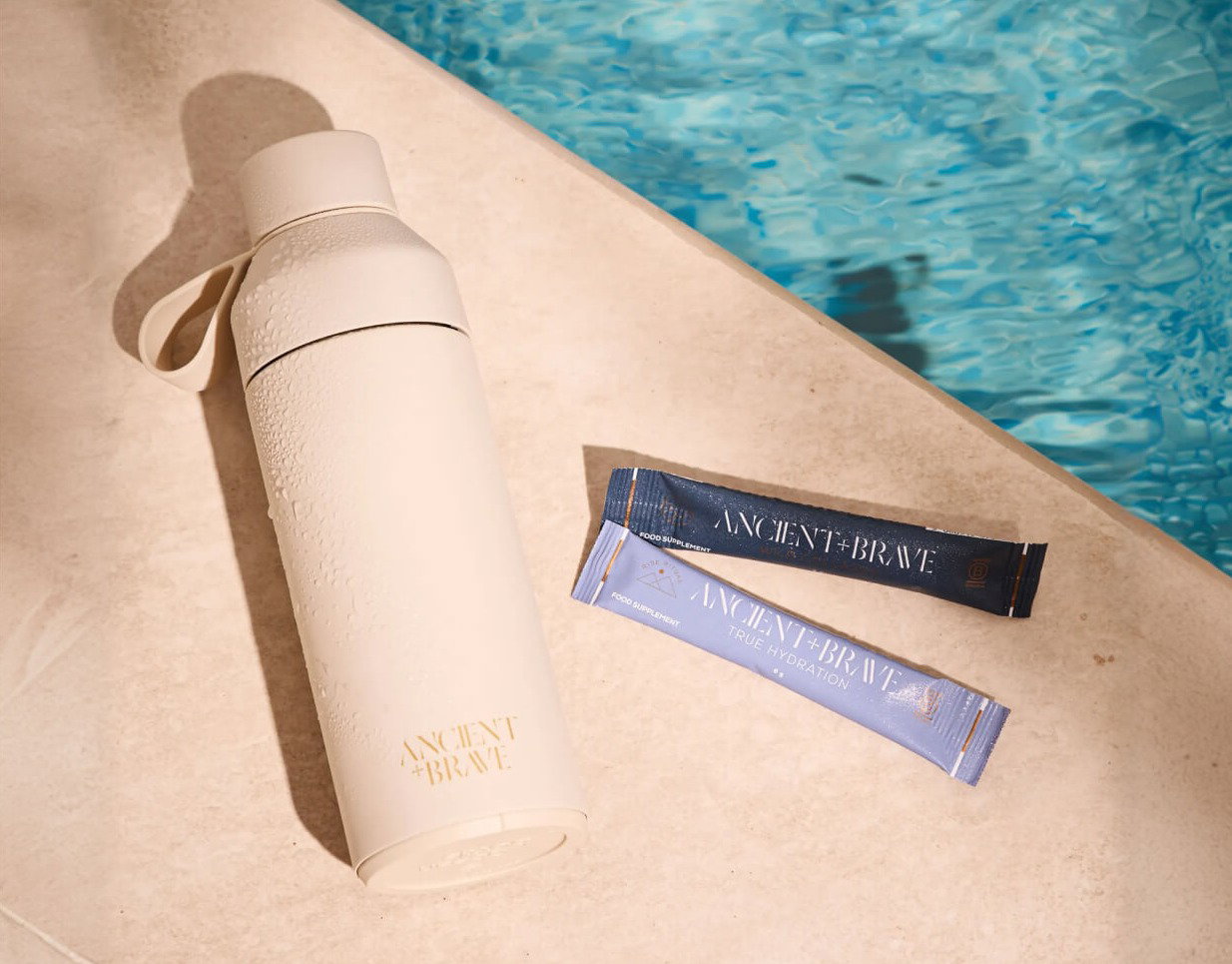 Ancient + Brave limited edition Ocean Bottle and loaded ritual sachets