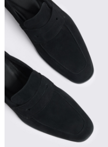 Navy Suede Relaxed Loafers