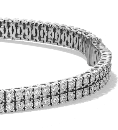 Two-row diamond bracelet. 