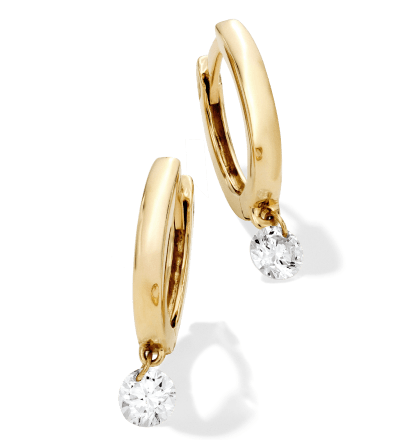 Diamond and gold earrings. 