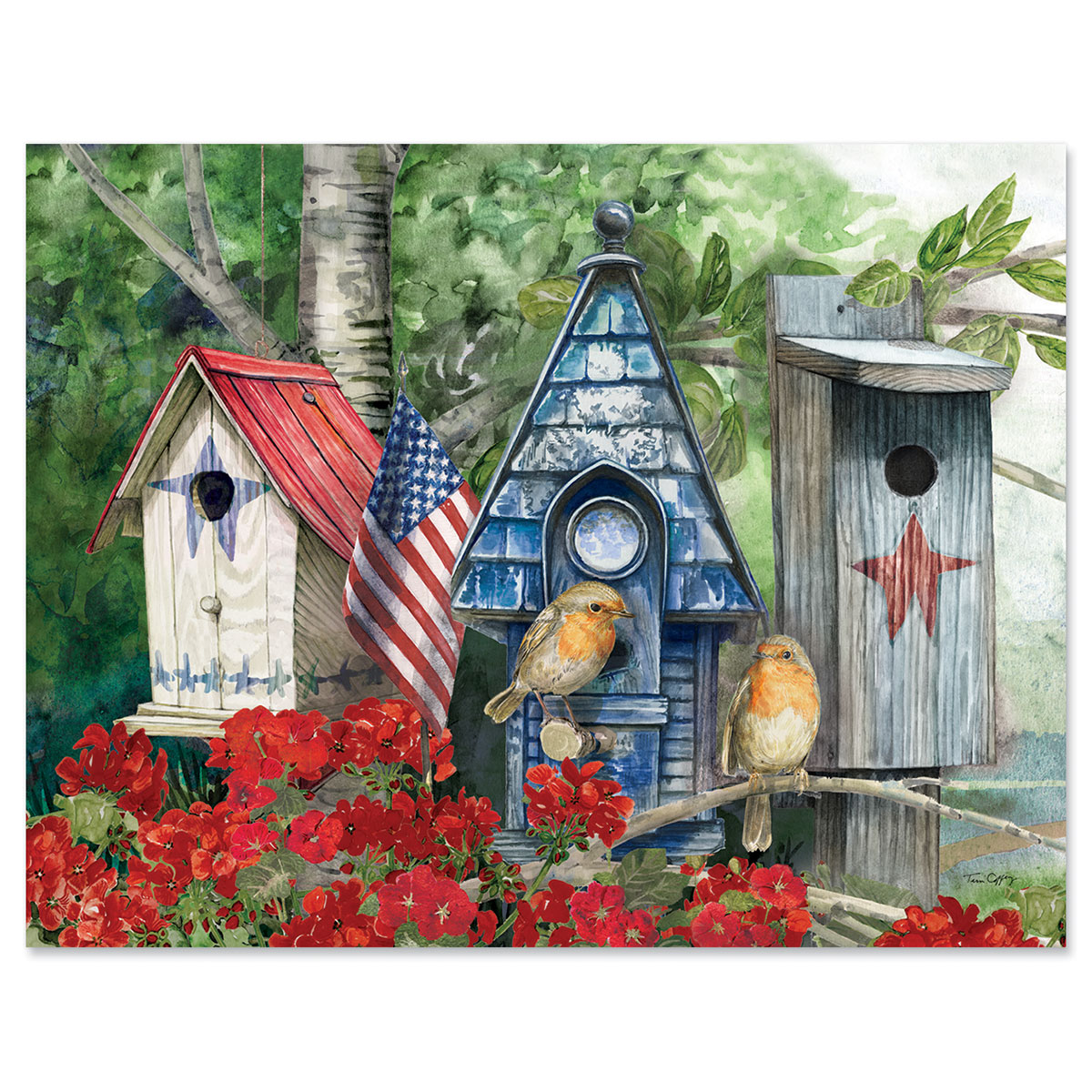 Image of Patriotic Birdhouse Note Cards - BOGO