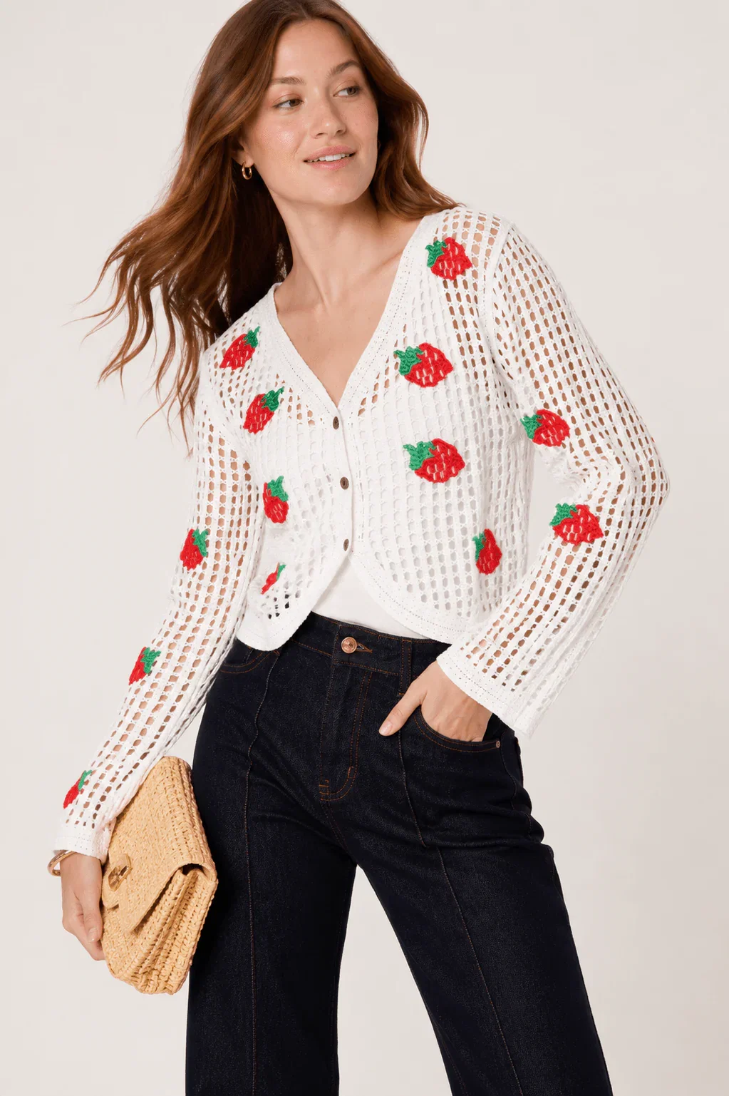 Image of FRUITS OF LABOUR — STRAWBERRY WOMEN'S KNIT JUMPER