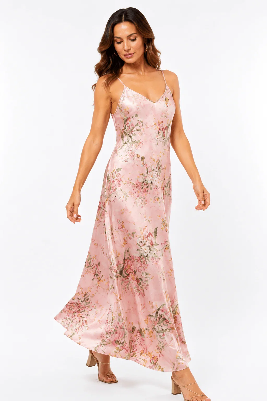 Image of MISUMI MOONLIT GARDEN SATIN SLIP DRESS