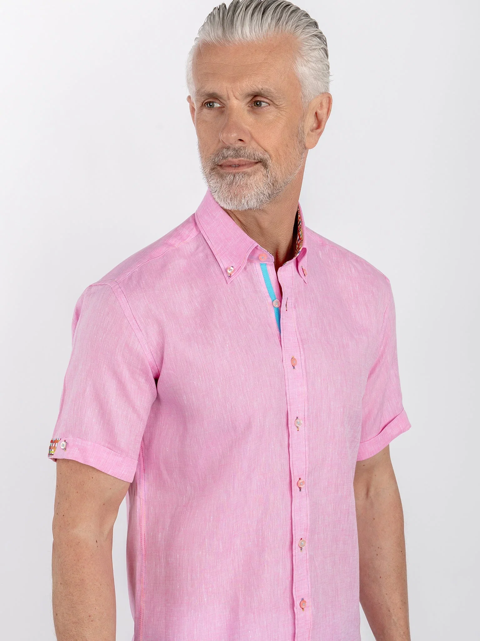 Image of PURE LINEN SUMMER SHORT SLEEVE SHIRT